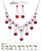 Set Colar/Brinc Strass Benliya Zirconia Ruby Mod:AB01
