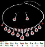 Set Colar/Brinc Strass Benliya Zirconia Ruby Mod:Tonight